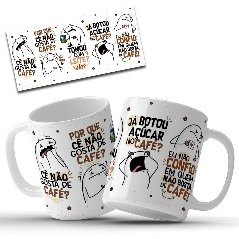 Caneca Personalizada Amo Café em Cerâmica 325ml