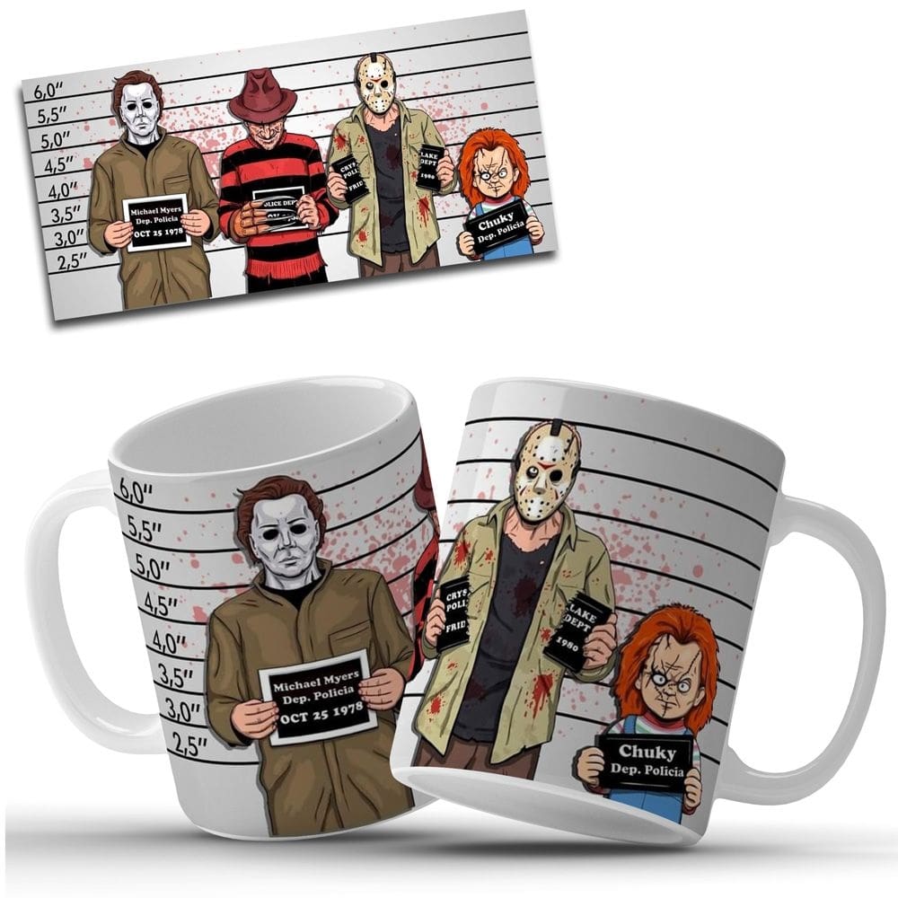 Caneca Personalizada Michael Myers Freddy Krueger Jason Chuky