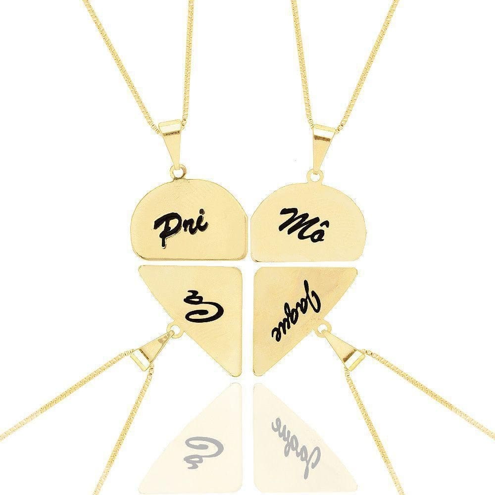 Colar Best Friends Amizade Personalizado Folheado Ouro 18K