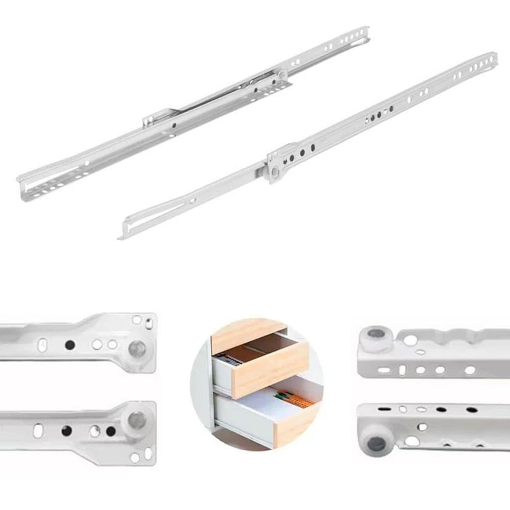 Corrediça Comum Branca 500mm Bigfer 2 Pares