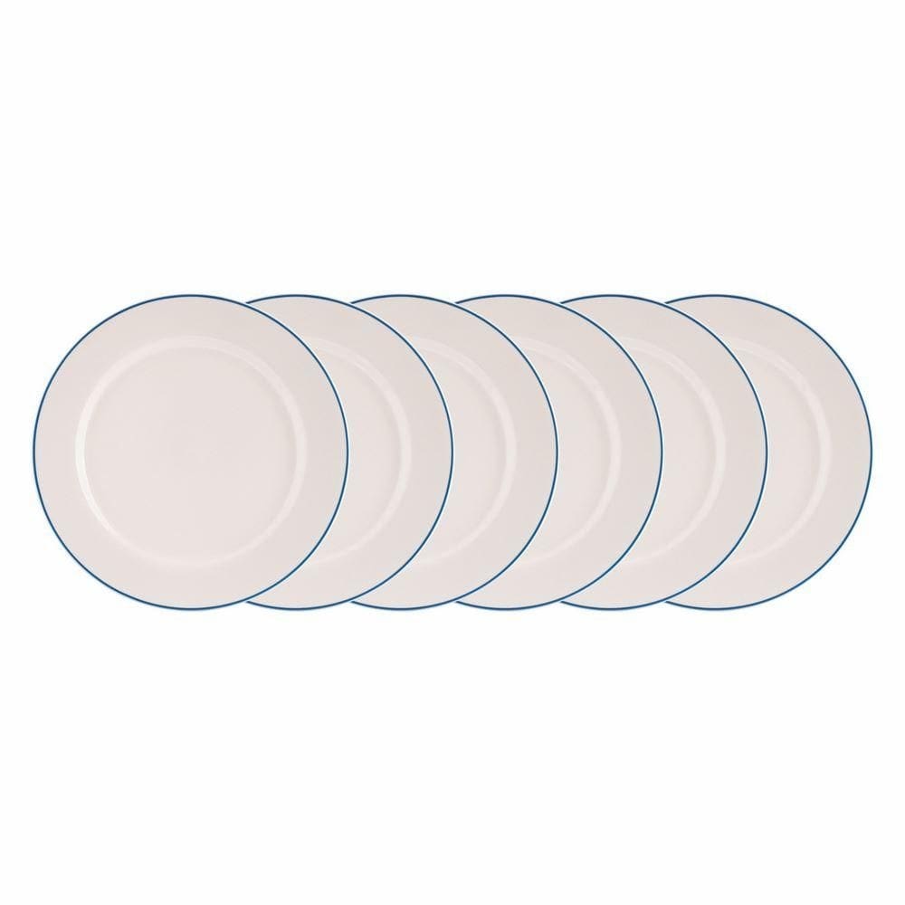 Jogo de Pratos Rasos 6 Pcs Filete Porcelana Real by Schmidt