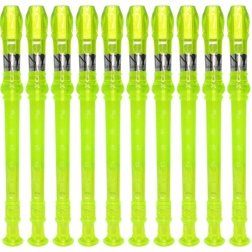 Kit 10 Flautas Doce Germânica Verde Translucida FL 20G G NY