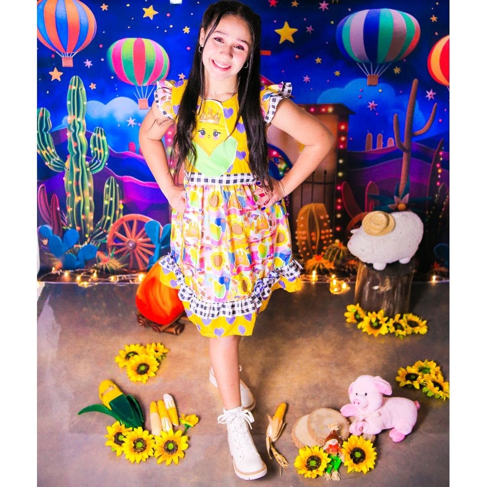 Vestido Infantil Junino Milho