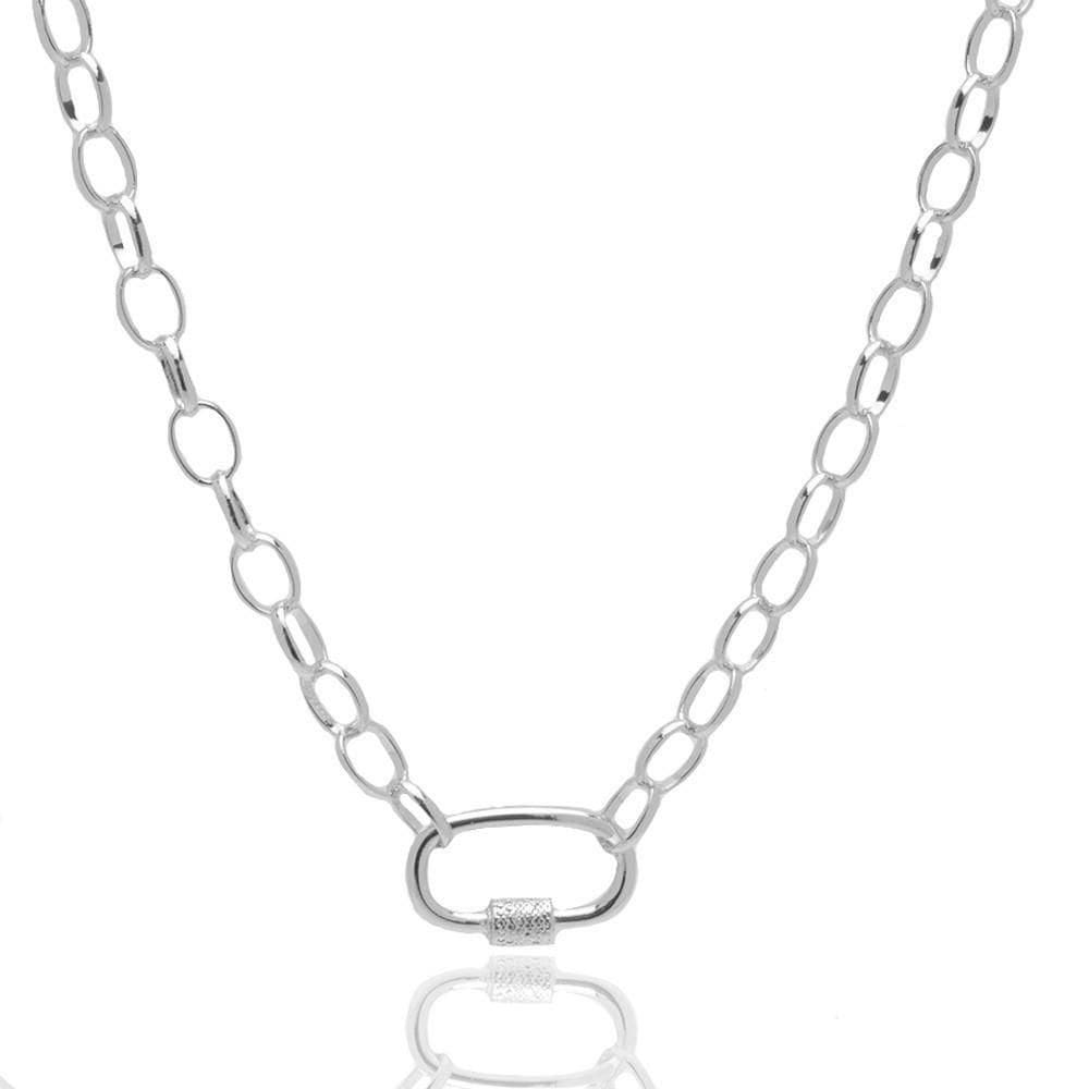 Choker Fecho Mosquetão Folheado A Prata