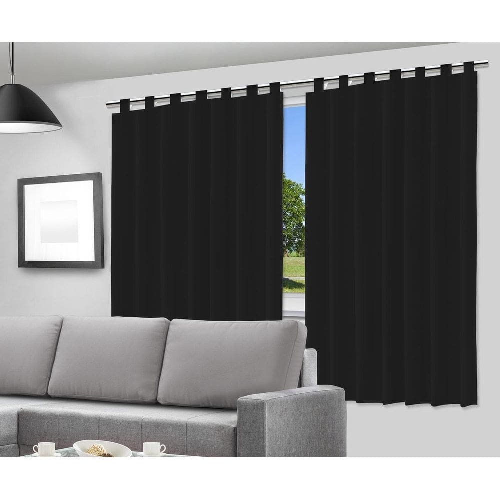 Cortina Blackout Preto - 280X280Cm - com Alça para Varão
