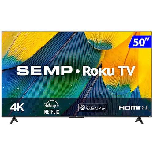 Smart TV Roku Semp LED 50 Polegadas 4K UHD Wi-Fi HDR 50RK8600