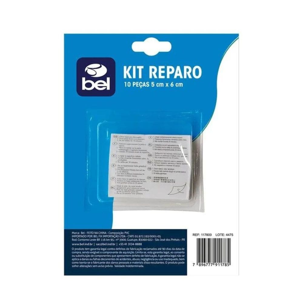 Kit Reparo Piscinas Colchões Infláveis 10Und 6cmx5cm Autocolantes Belfix