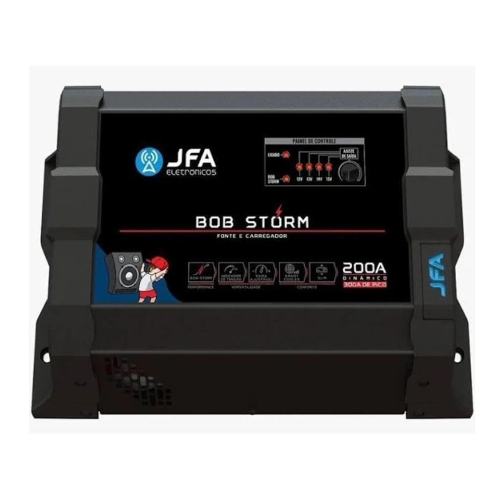 Fonte e Carregador de Bateria JFA 200A BOB STORM Bivolt