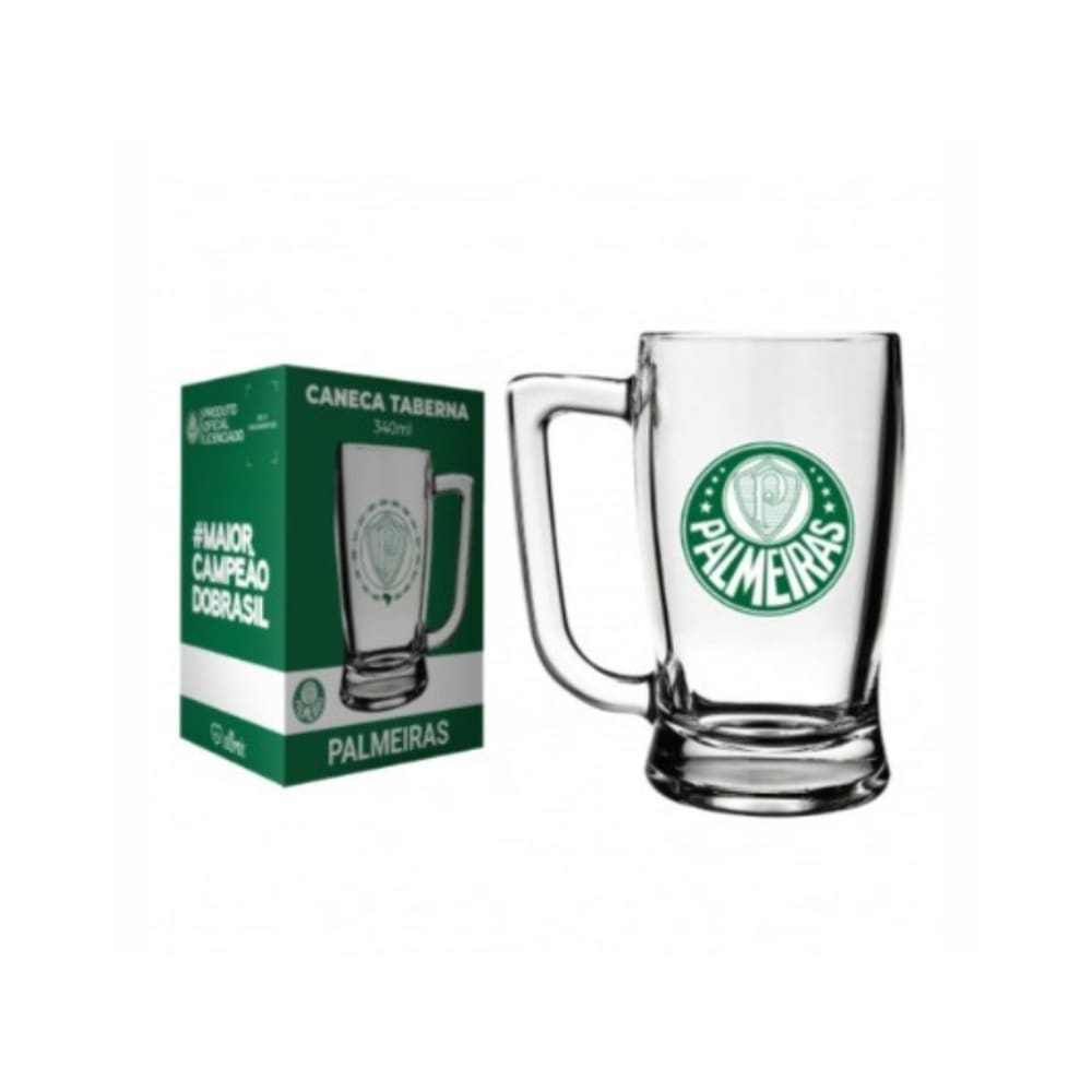 Caneca Vidro Cerveja Chopp Taberna Palmeiras Time do Coração Oficial 340 ml