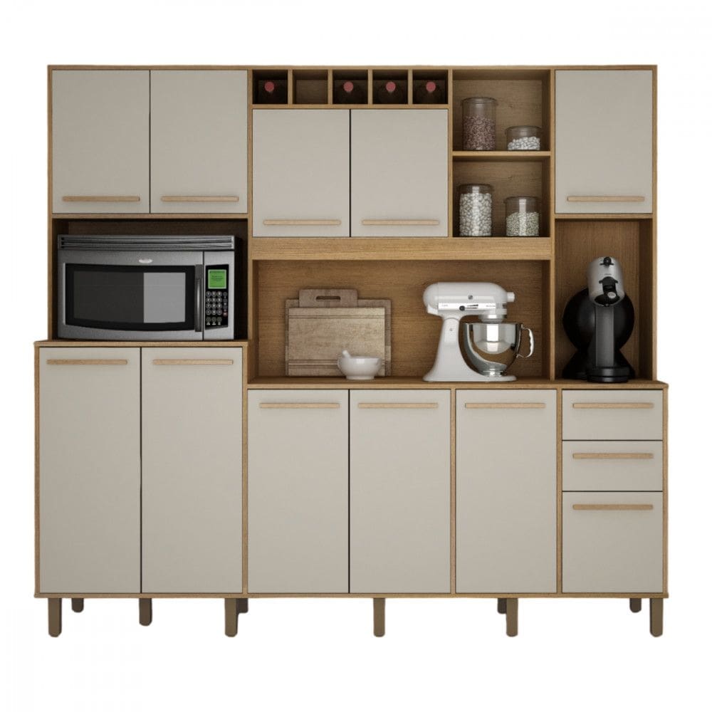 Cozinha Completa Petra Cinamomo e Off White Valdemoveis