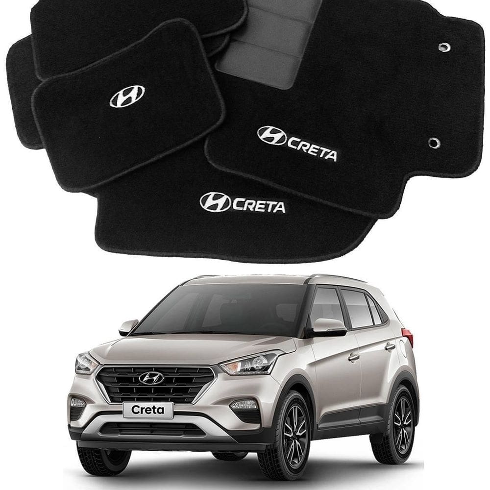 Tapete automotivo hyundai creta em carpet linha luxo