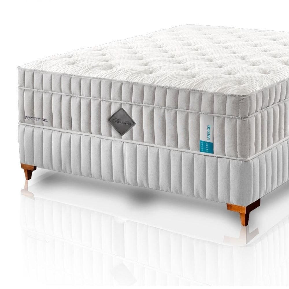 Colchão De Látex Qgel Com Cobre Box King 193x203cm