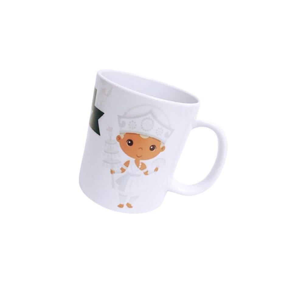Caneca de porcelana decorada orixa baby oxalá - zp7