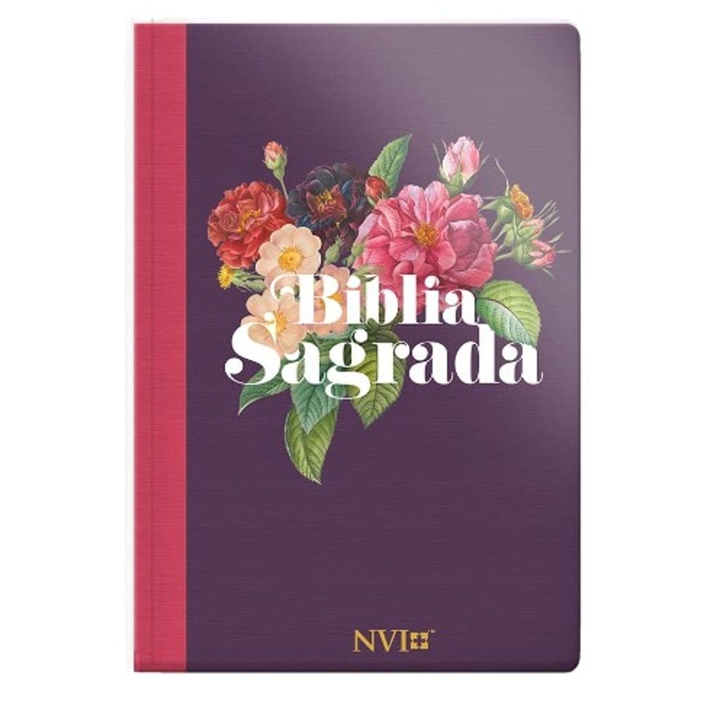 Biblia Nvi Letra Grande Especial Floral Vinho