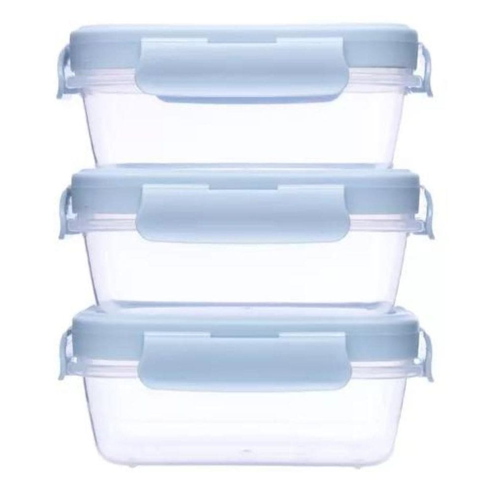 Kit 3 Potinhos Herméticos Azul 100Ml 18057 - Buba