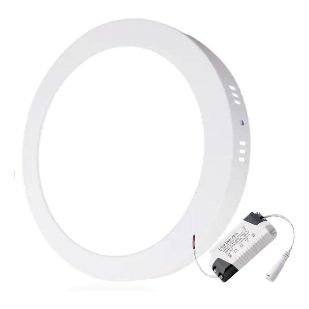 Painel Plafon 24W 25W Led Redondo Sobrepor Branco Frio