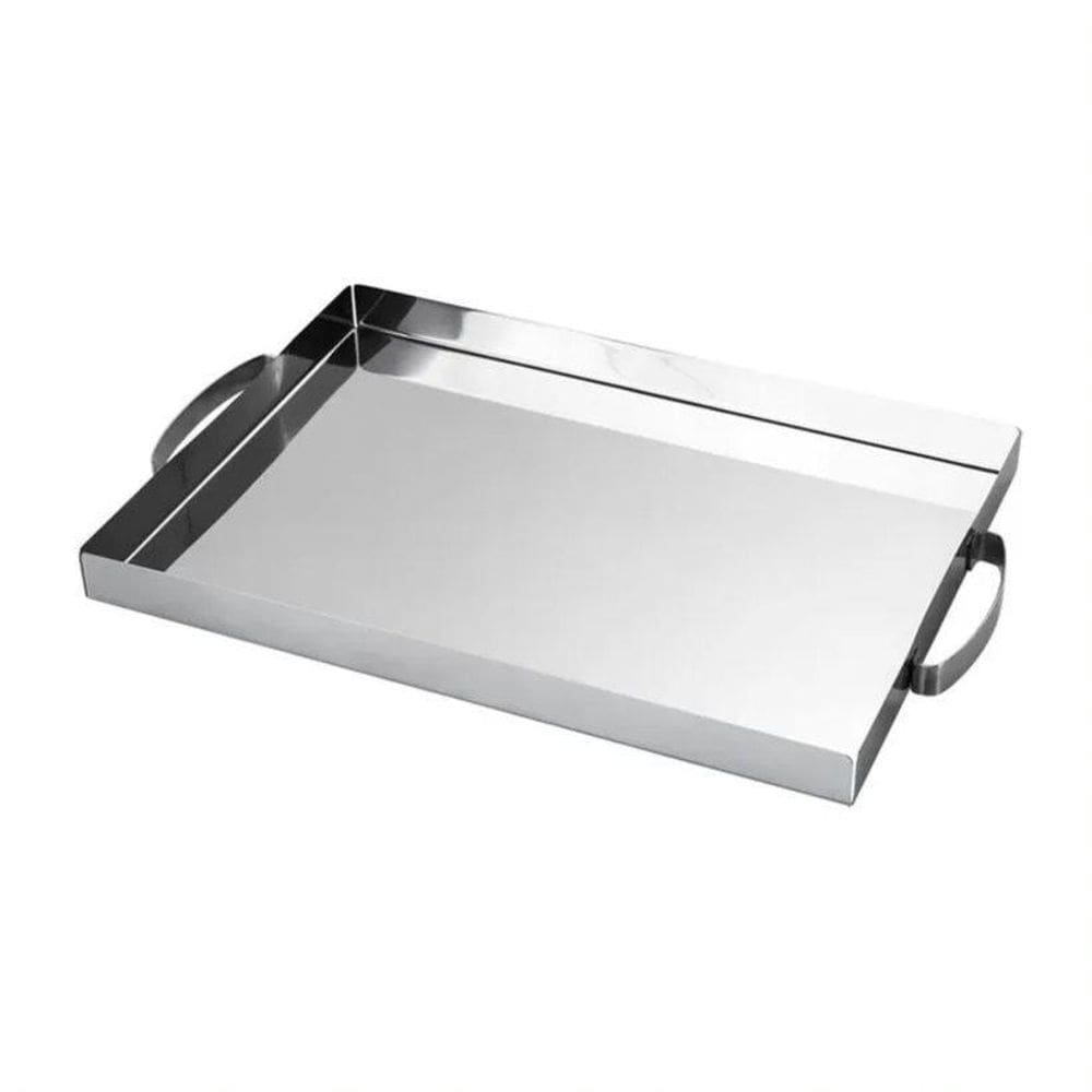 Bandeja Retangular Aço Inox Com Alça Bergen Premium Brinox