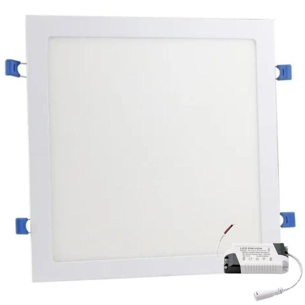 Plafon Painel Led 25W 24W Embutir Quadrado - Branco Quente
