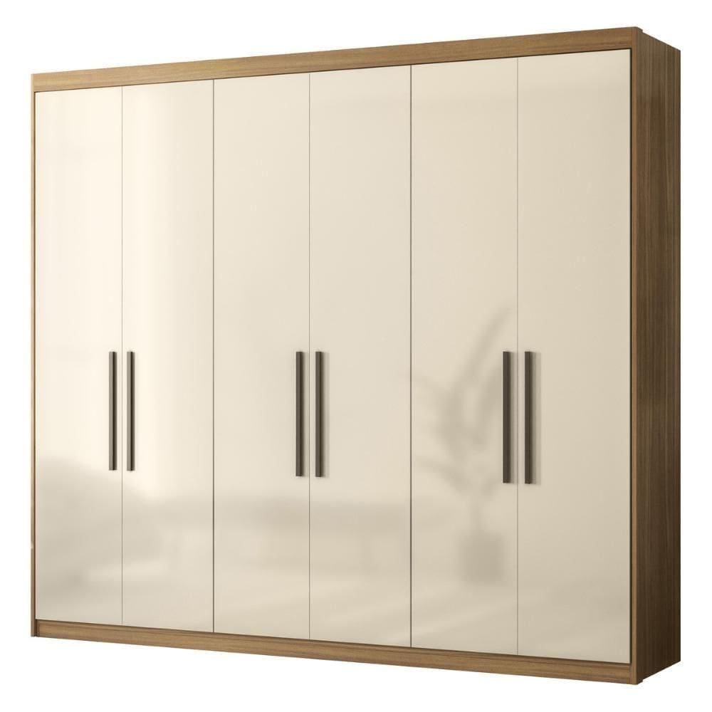 Guarda-roupas Casal 6 Portas E 4 Gavetas Multimóveis Cr35235 Amêndola Off White