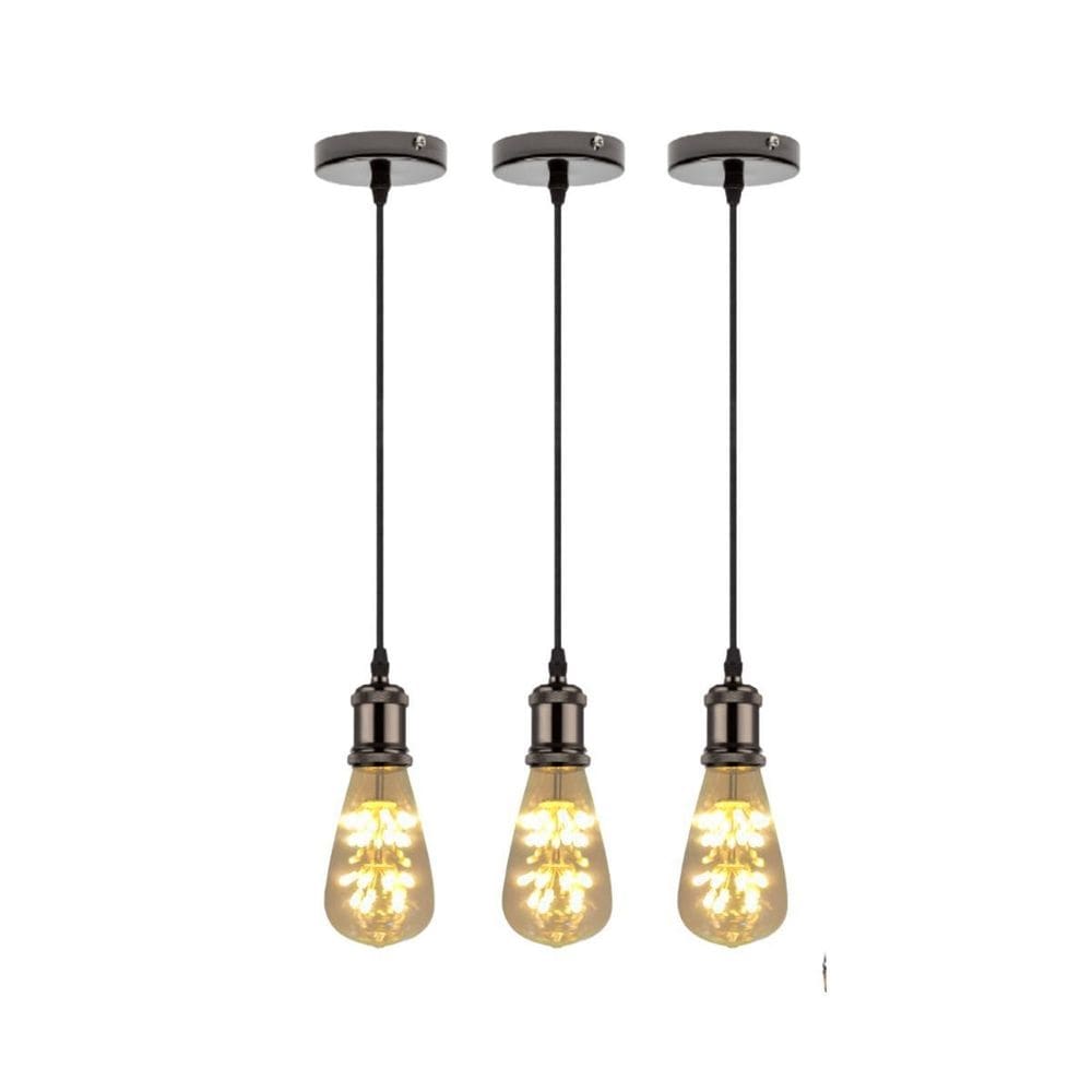 Luminárias pendente soquete com lâmpada led vintage pêra 3un