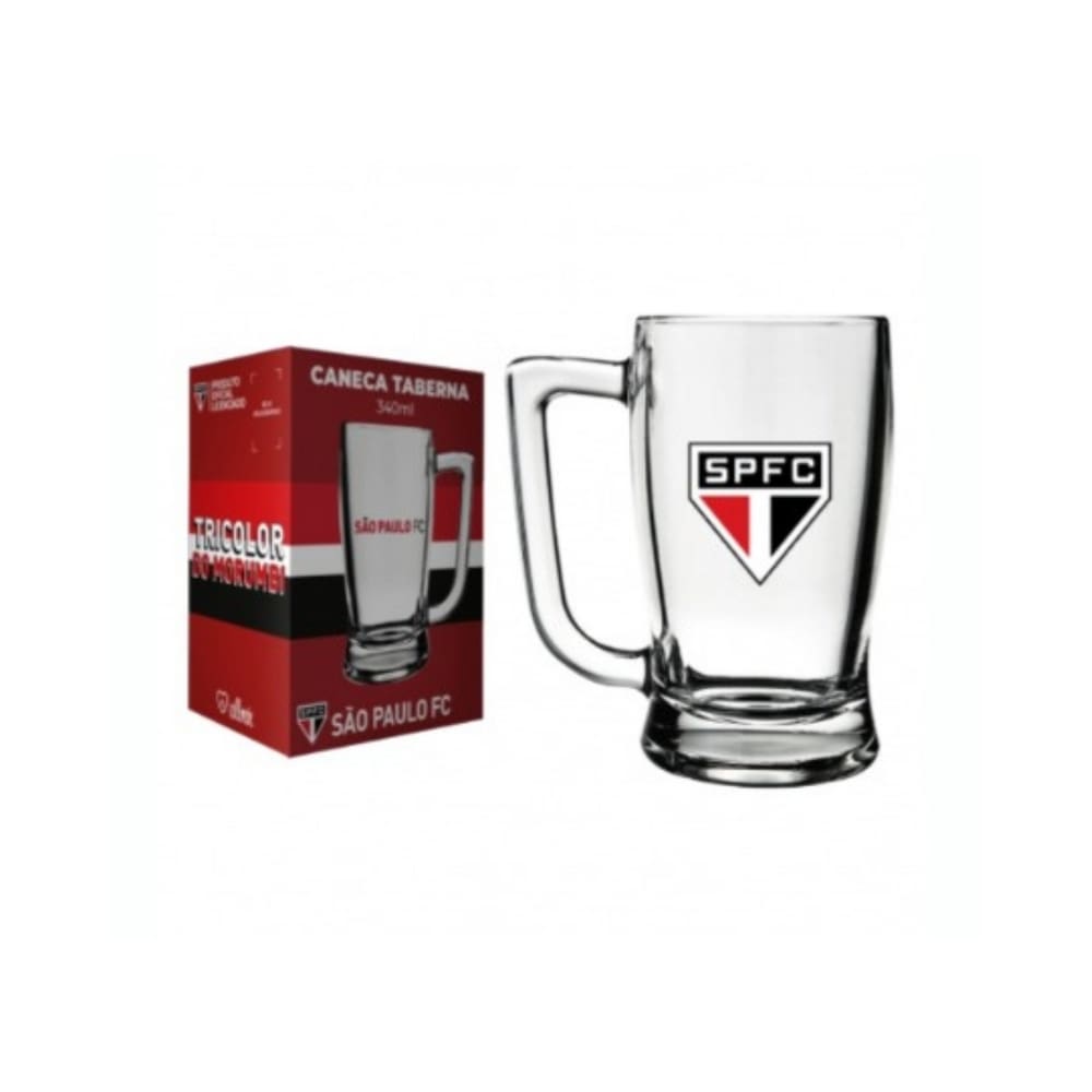 Caneca Vidro Cerveja Chopp Taberna São Paulo Time do Coração Oficial 340 ml