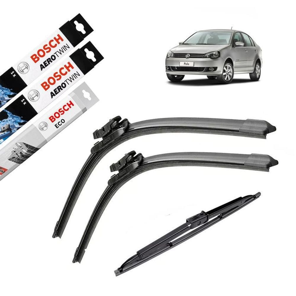 Kit limpador parabrisa bosch vw polo 2011 2012 2013 2014