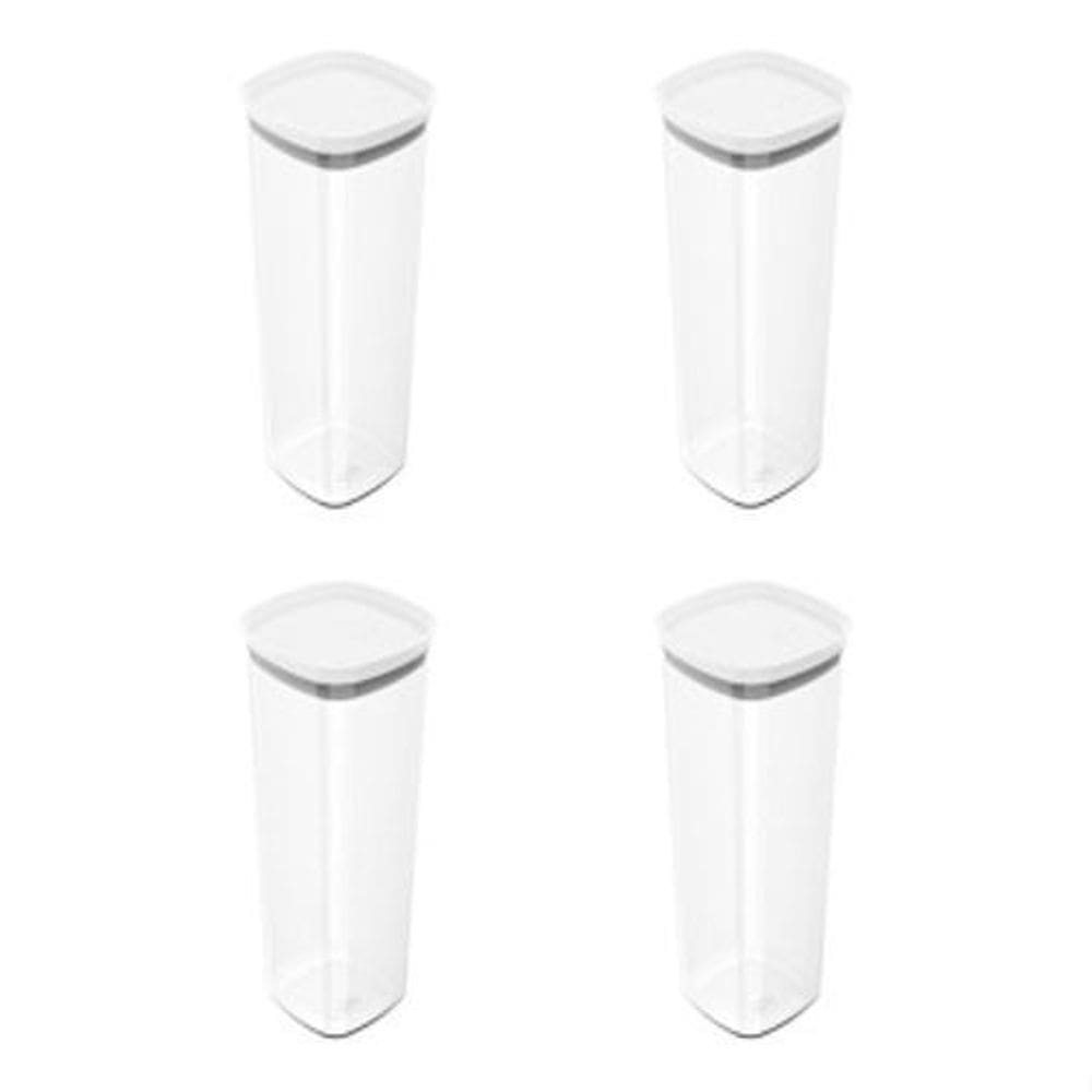 Kit 4 Potes Herméticos Porta Alimento Mantimentos C Tampa