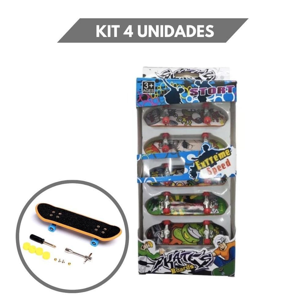 Kit skates dedo brinquedo infantl divertido truck metal lixa