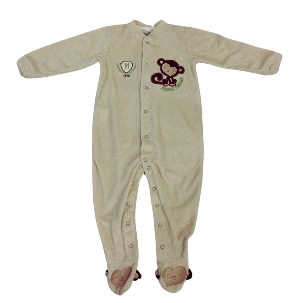Macacão plush masc infantil Mini Sailor bege