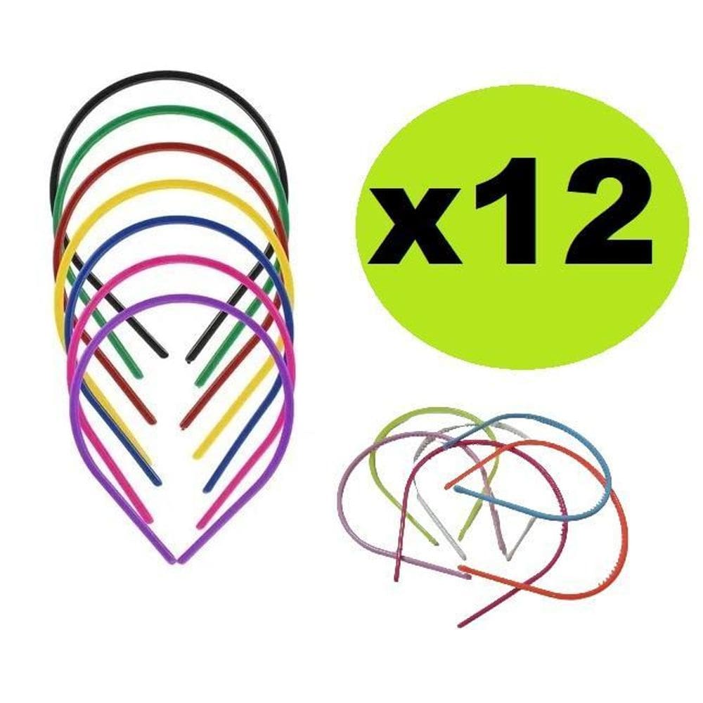 12 tiaras arco plástico para cabelo 14cm