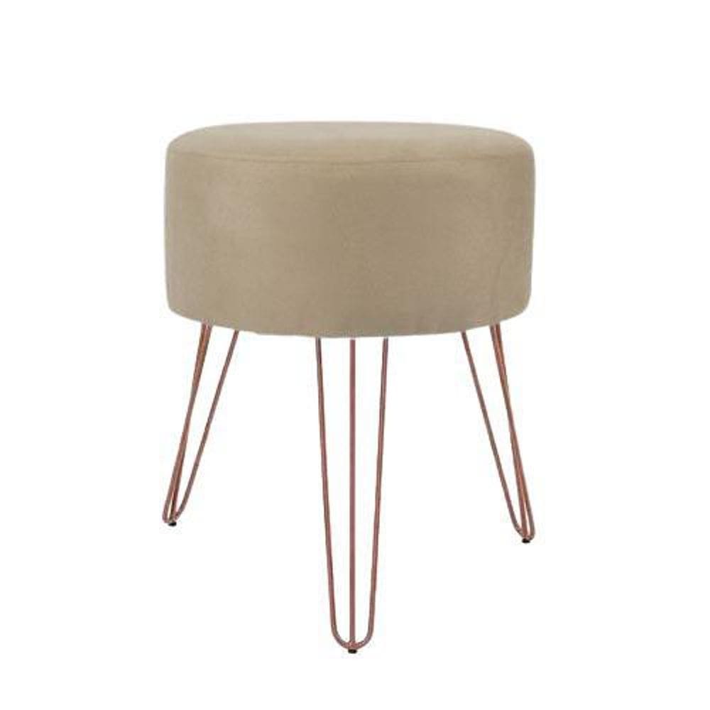 Puff banqueta sala de estar bege/nude moderno premium