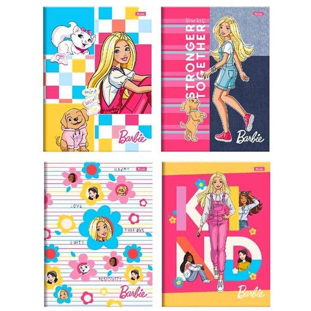 Kit 2 cadernos barbie portal escolar costurado com pauta