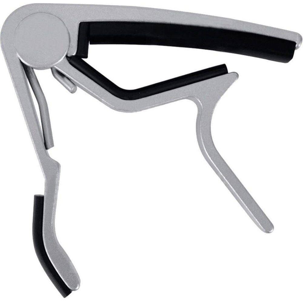 Capotraste curvo com mola para violão cpl-02 aço/nylon prata