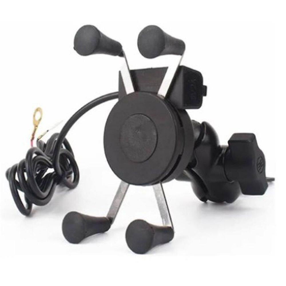 Suporte celular moto carregador usb com garra unive lt-su001