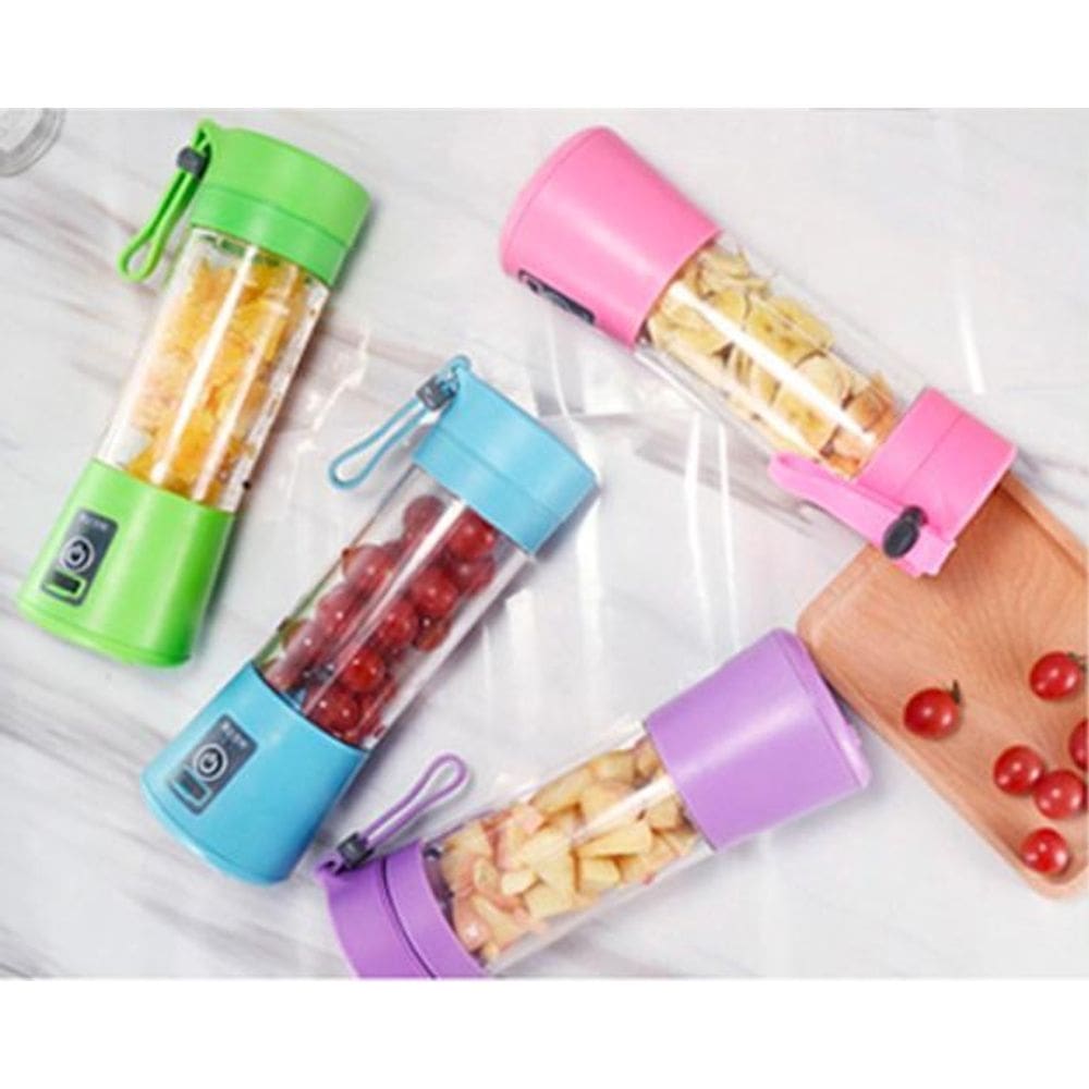 Mini liquidificador portátil usb recarregável azul