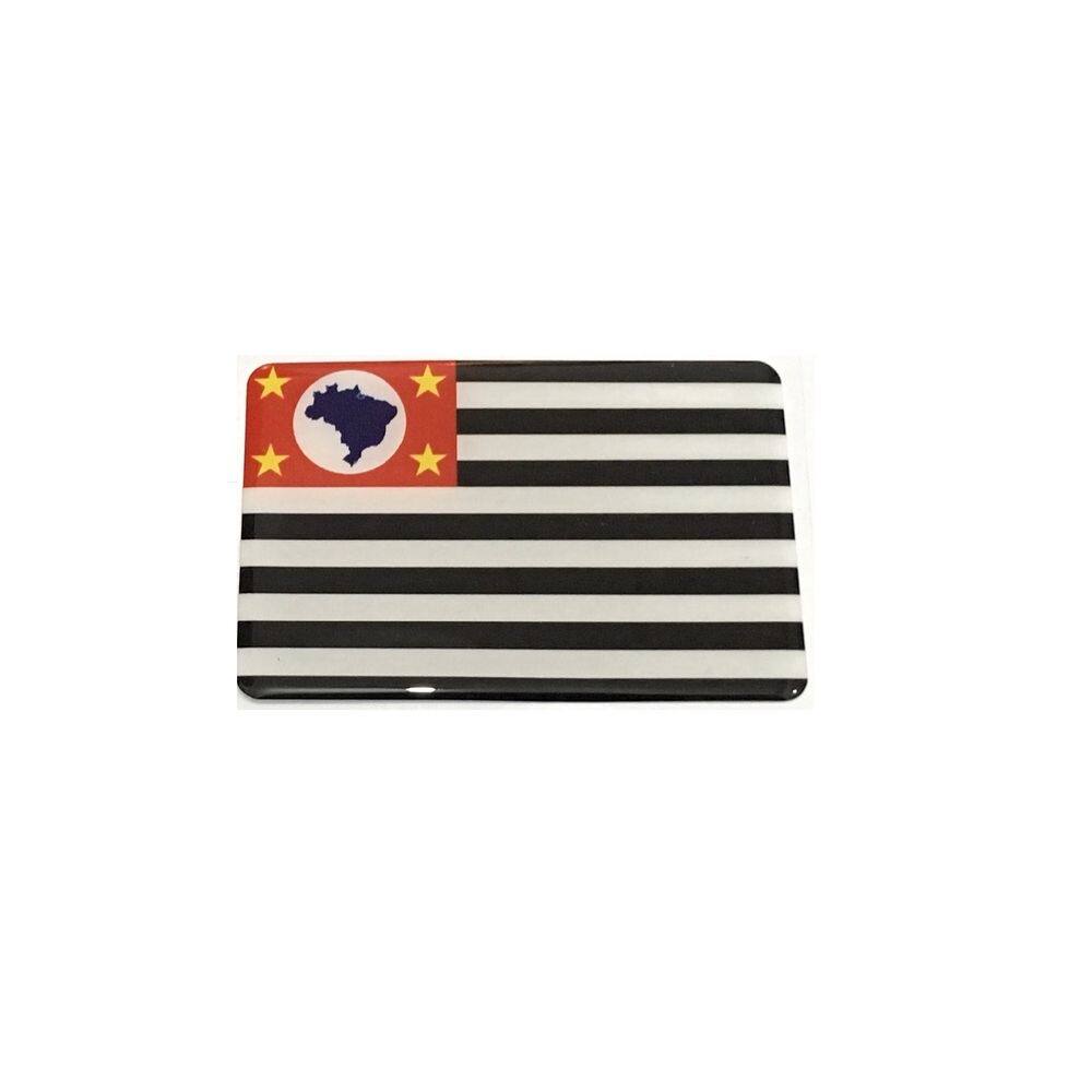 Adesivo resinado da bandeira do estado de são paulo 9x6 cm