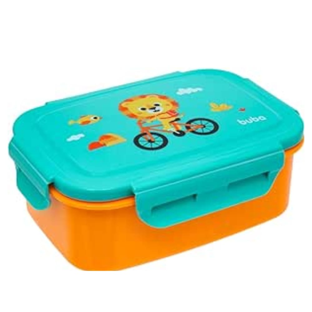 Lancheira Pote Marmita de Leão Laranja Bento Box Zoo Buba