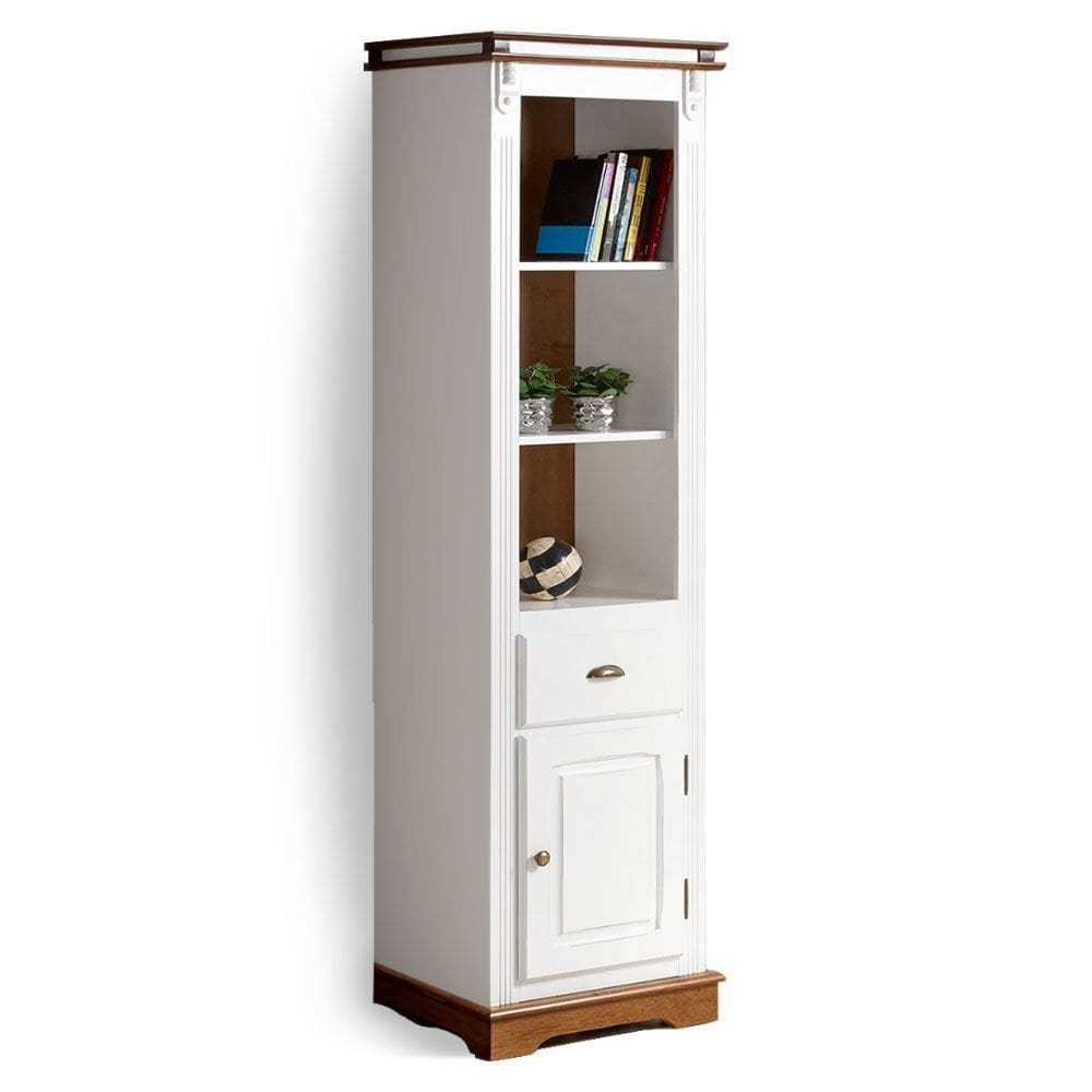 Torre Manchester 01 Porta 01 Gaveta 02 Prateleiras 2035 Linz Móveis - Branco/Imbuia Glazer