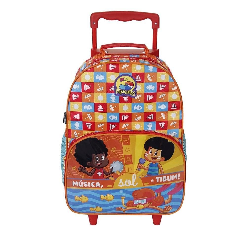 Mochila de Rodinhas Dermiwill Três Palavrinhas Vermelho