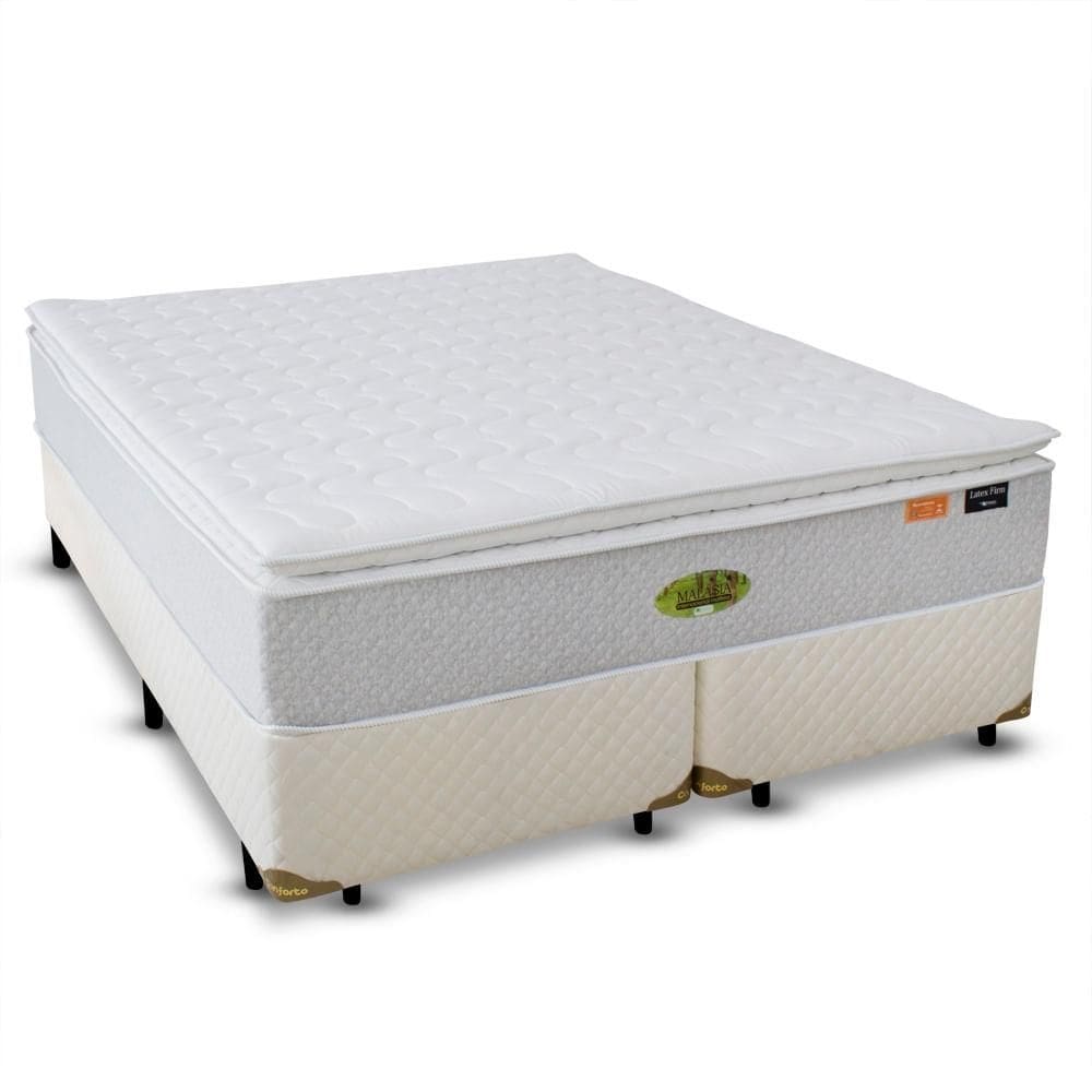 Conjunto Box King com Colchão Malásia Latex - 193x203