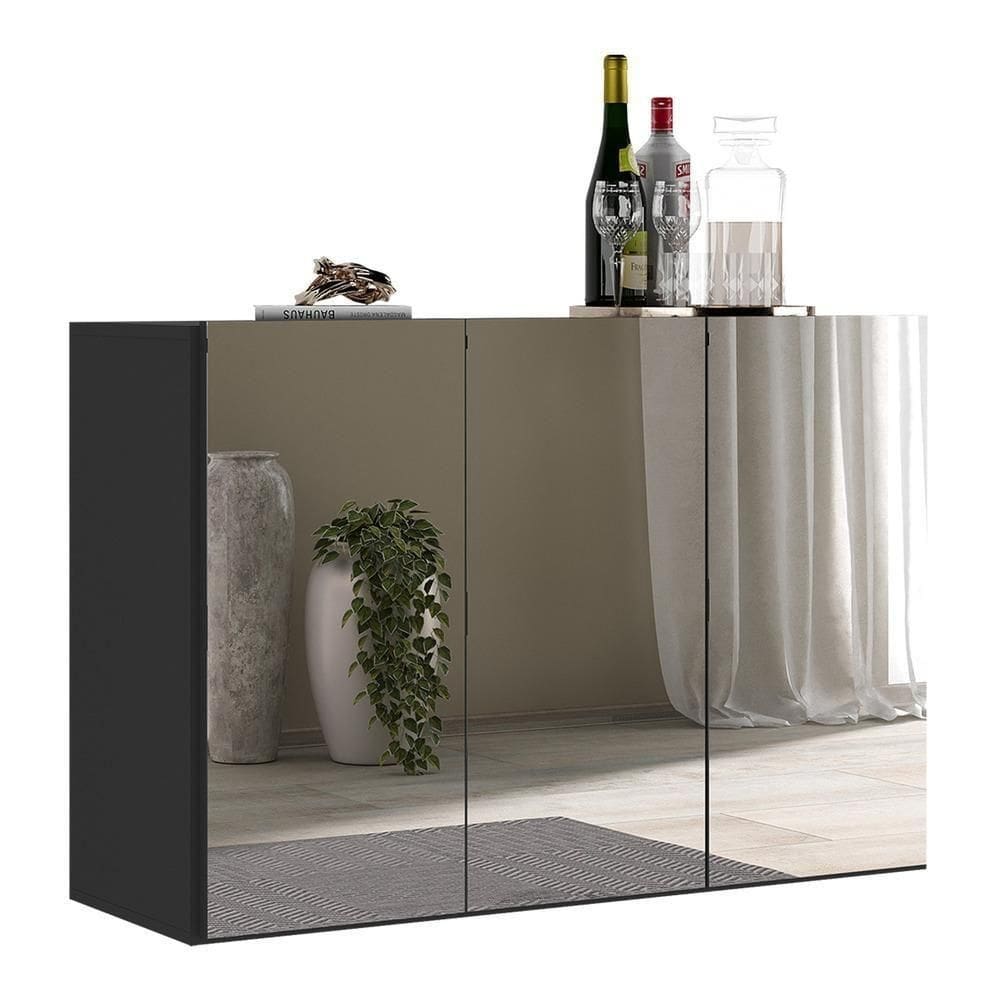 Aparador Buffet 2 Portas Suspenso Vegas V3612 Preto