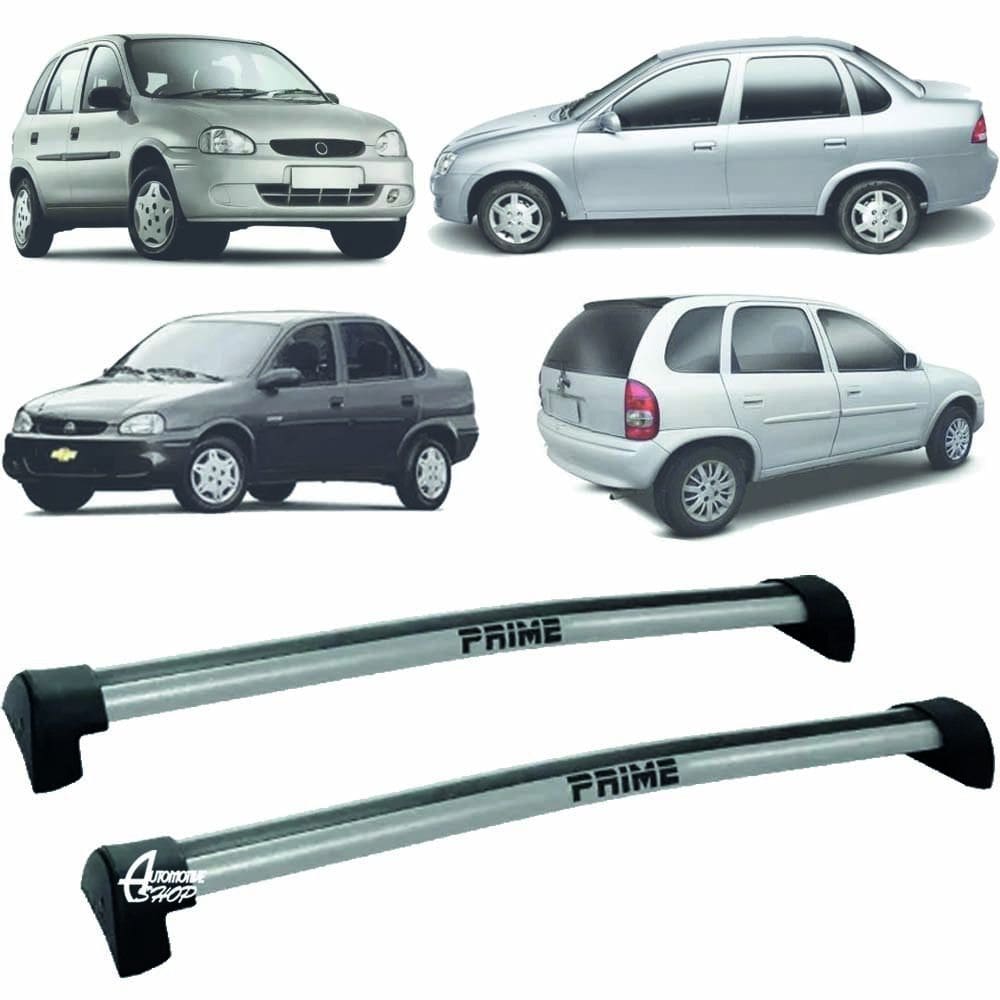 Rack Teto Aluminio Prime Corsa Classic 4PTS Prata PR010