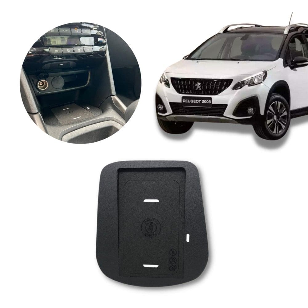 Carregador De Celular Sem Fio Veicular Para Peugeot 2008 23