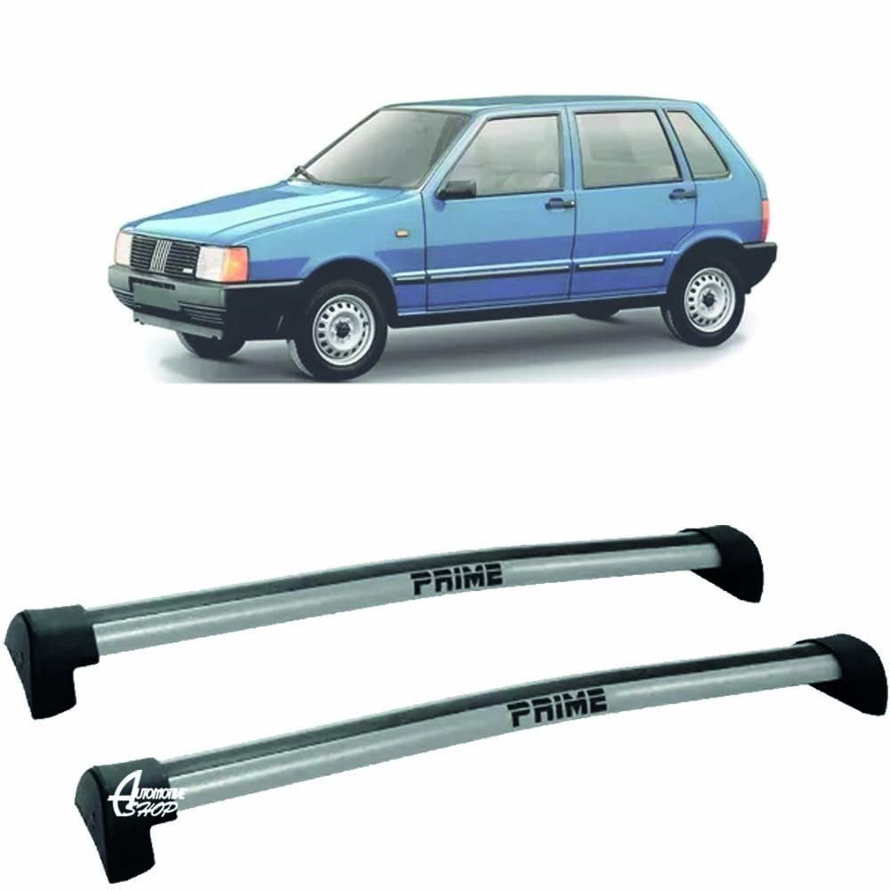 Rack Teto Aluminio Prime Fiat Uno 84 até 92 4pts Prata PR001