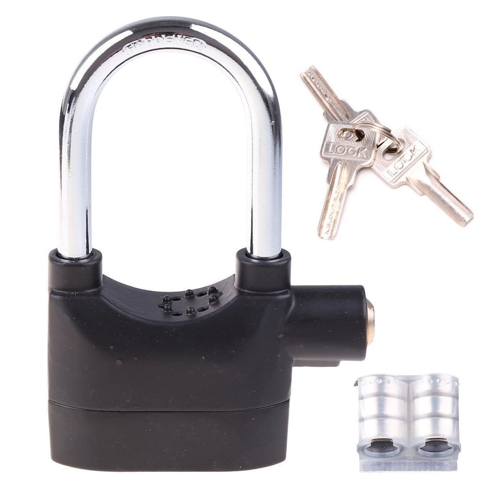 Cadeado com alarme sonoro moto/bike/mala/portão anti roubo