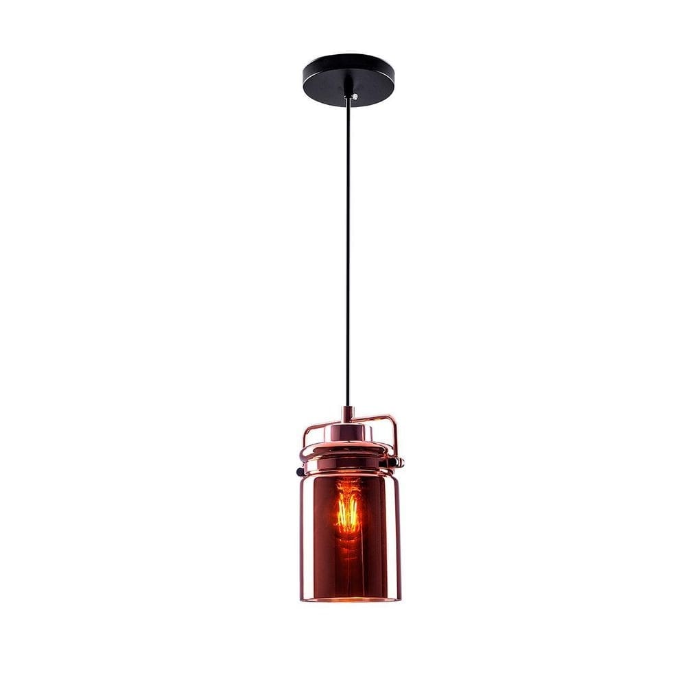 Lustre pendente direcionável em vidro haz estilo retrô