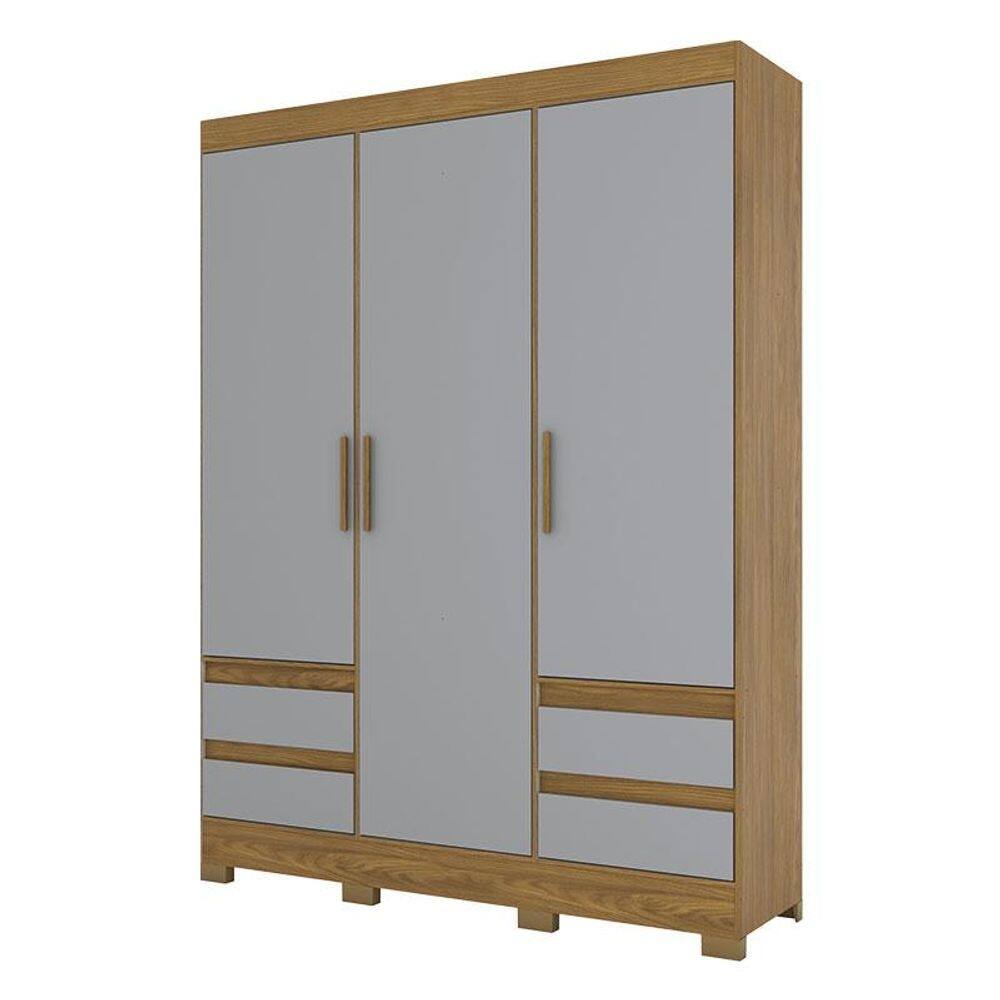 Guarda Roupa Casal B55 Nature Cinza – Briz Móveis