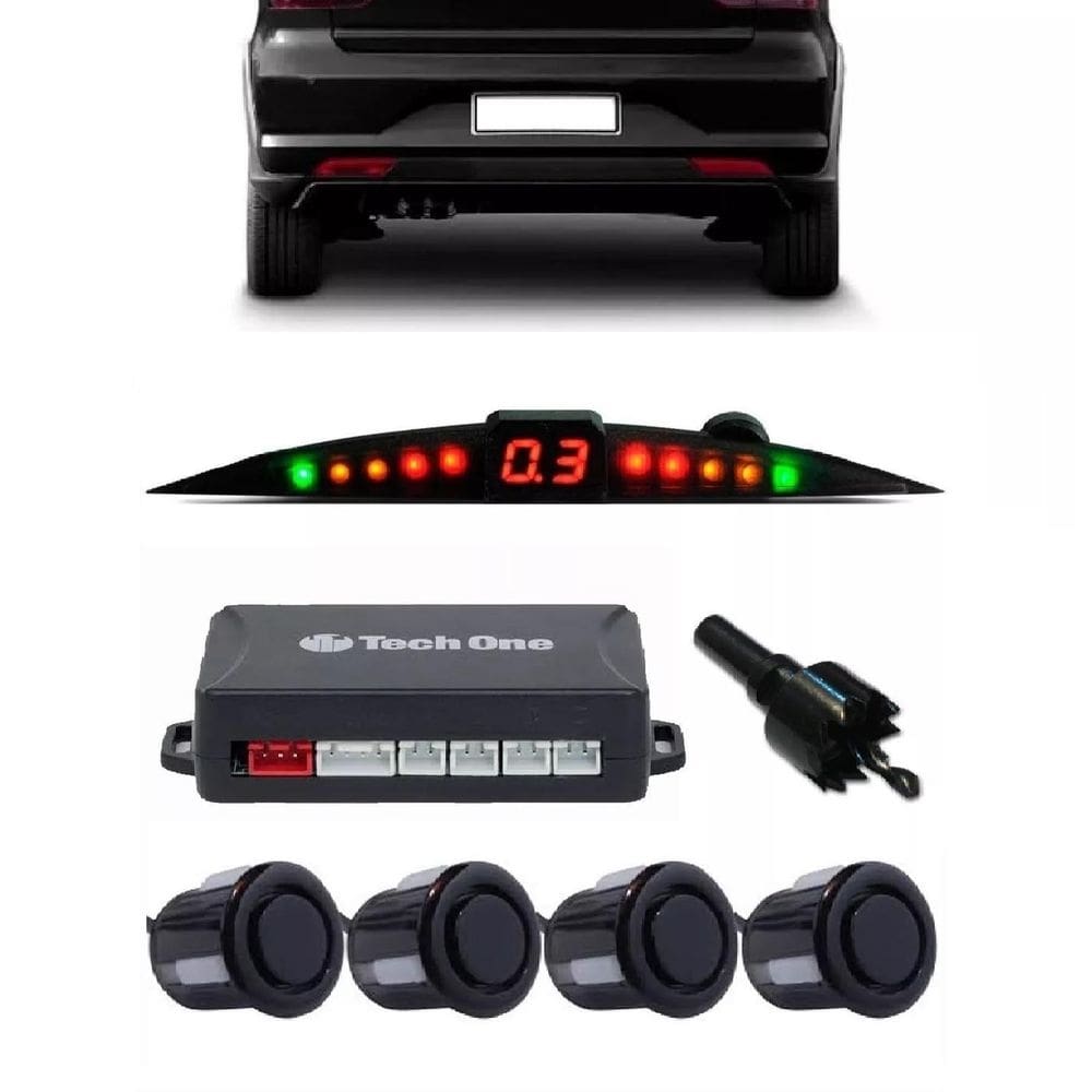 Sensor estacionamento ré preto com visor slim vw jetta 13/23
