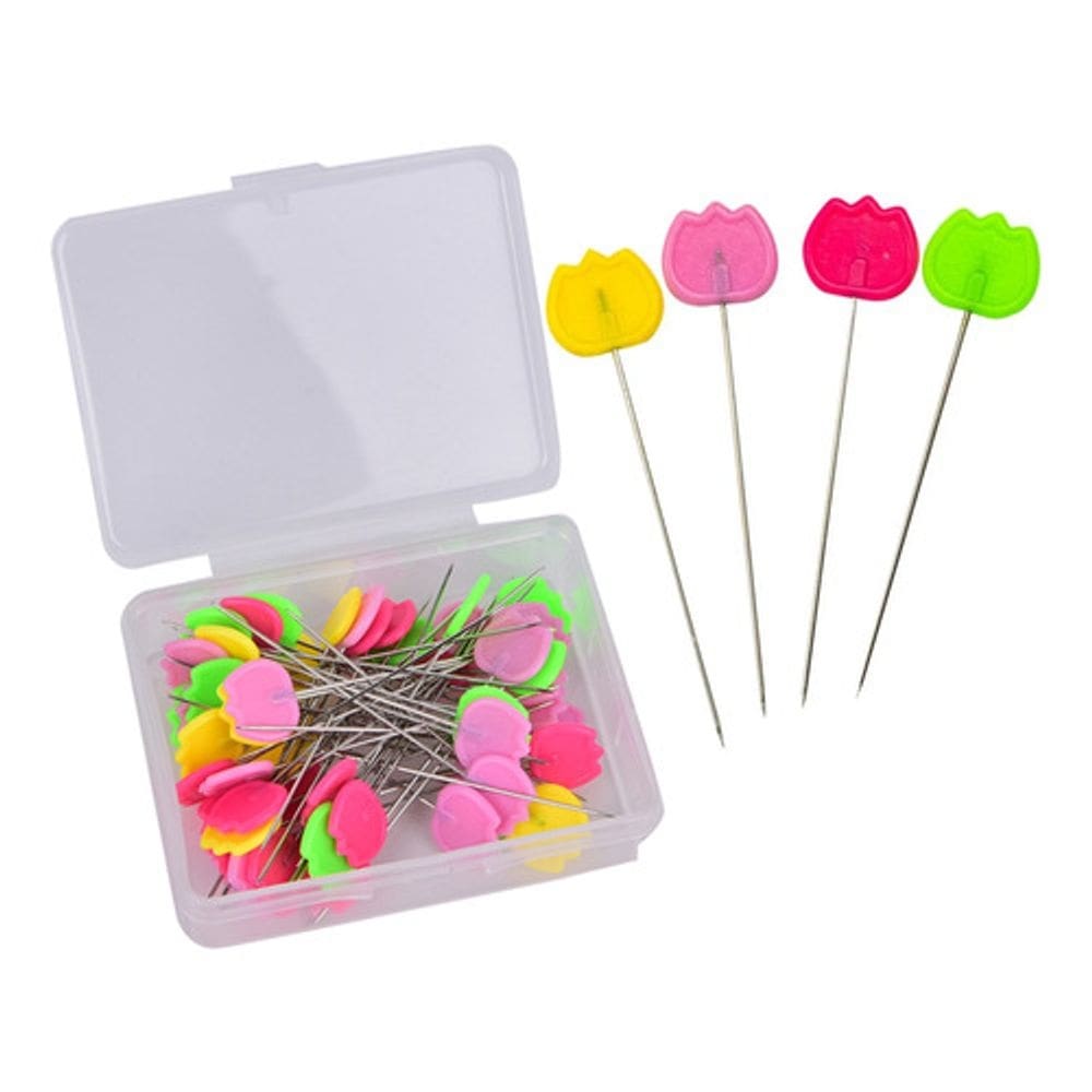 Alfinetes De Metal Cabeca Tulipa Com 50Unid