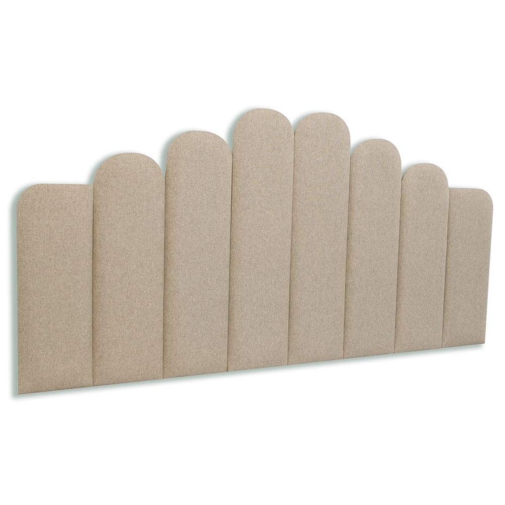 Cabeceira Queen Estofada Kit 8 Placas Concha - Linho Bege